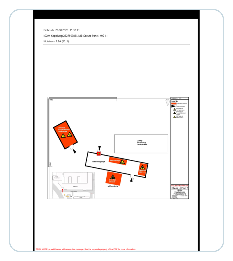 PDF-Anhang in der SecureTec Alarmserver-App für WINMAG plus